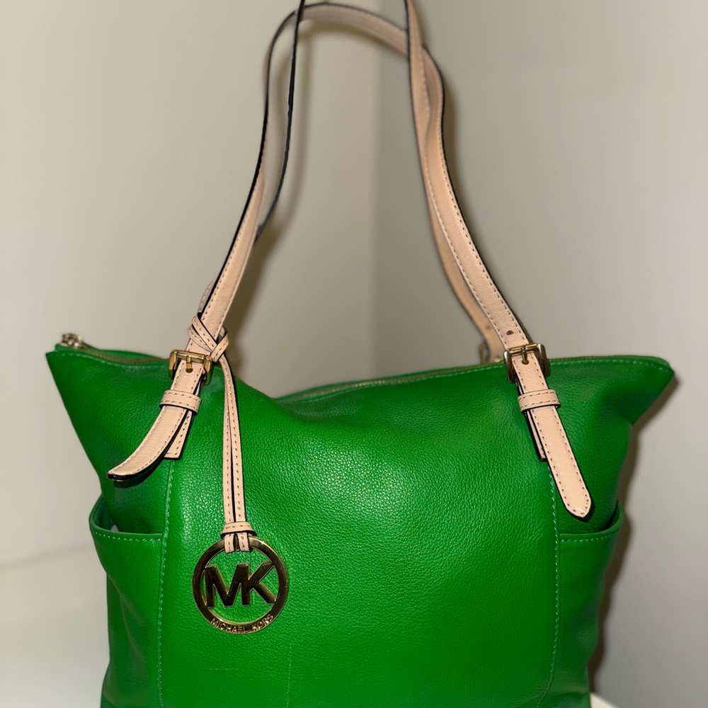 Michael Kors Green Leather Tote Bag